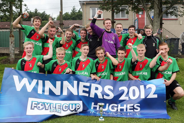 ©/Lorcan Doherty Photography -  July 20th 2012. 

Hughes Insurance Foyle Cup U-16 Pate Final. Glentoran V Strabane Athletic. Glentoran who defeated Strabane Athletic one goal to nil in the U-16 Plate final.

Photo Credit Lorcan Doherty Photography