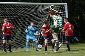 Action from Top of the Hill Celtic versus Clooney in the O'Neills Foyle Cup U13 section. Picture by Jim McCafferty