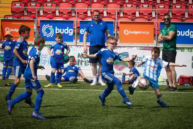 Strabane taking on Buncrana in the O'Neills Foyle Cup U8 section. Picture by Jim McCafferty