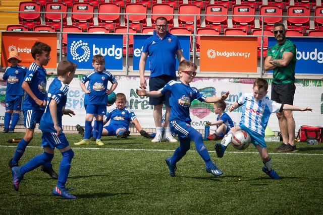 Strabane taking on Buncrana in the O'Neills Foyle Cup U8 section. Picture by Jim McCafferty