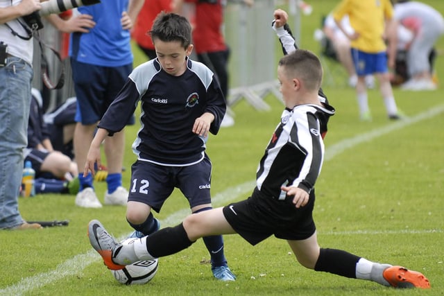 Institute under-11's player Steven Burnett pictured in action during their Foyle Cup match against St. Oliver Plunkett. LS30-190KM10