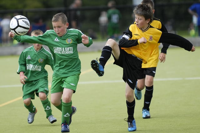 Limavady United under-10's captain Mark Creane pictured in action during their Foyle Cup match against Shankill Youth. LS30-194KM10