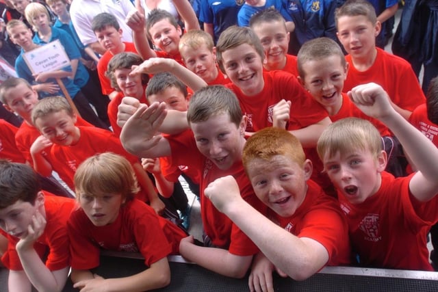 Members of the Derry City Academy, pictured enjoying the launch of the Foyle Cup. (2107SL08)