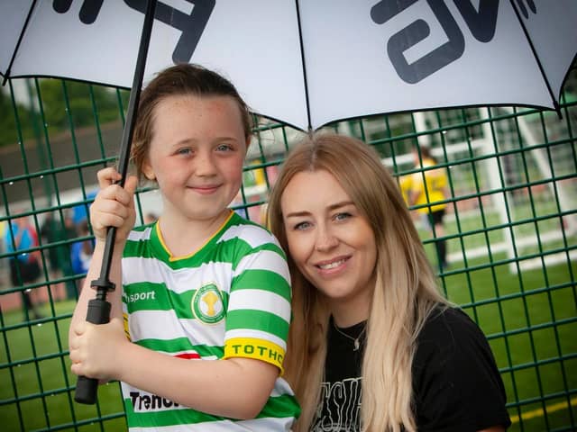 Enjoying the football festival despite the rain at the Foyle Cup this week