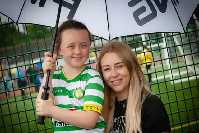 Enjoying the football festival despite the rain at the Foyle Cup this week