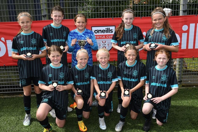 The Linfield Ladies team which lifted the Girls Under-11's Cup at Brooke Park.
