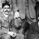 Roger Casement (on right) pictured at Cloghaneely in West Donegal in around 1905. On his left is Seamus O’Searcaigh.