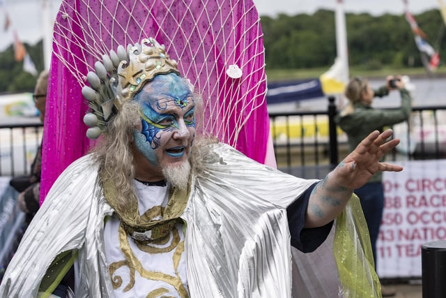 Poseidon, neptune or Manannán mac Lir? One of the many colourful characters to be seen along the quay during the Foyle Maritime Festival.