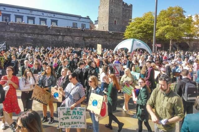 A climate protest in Derry last year.