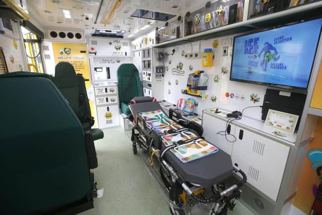 The inside of the BUMBLEance.