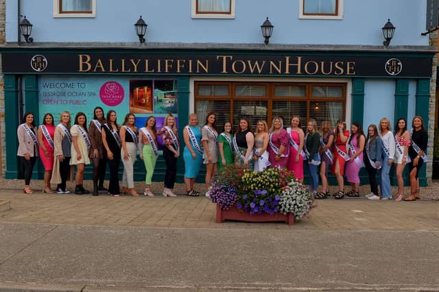 The 2022 Clonmany Festival Queens pictured outside festival sponsors Ballyliffin Townhouse. Photo: George Sweeney. DER2229GS – 088