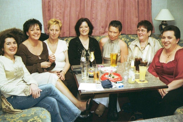 September 2002... Girl power at the Rocking Chair. From left are Mary Harkin, Christine Lamberton, Esmee Devine, Kelly McNutt, Wendy McConomy, Betty McClenaghan and Patricia O'Donnell.