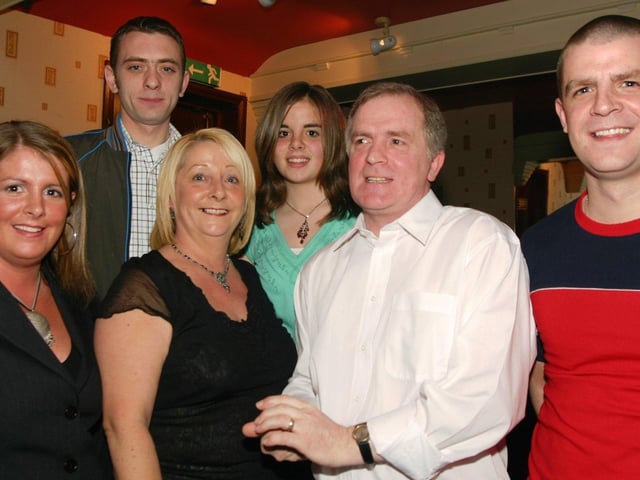 December 2005... Birthday girl Helen McNutt celebrates with family. From left are Colleen, Conal, Emma, Eugene and Eugene Jnr.