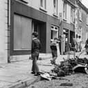 Scene in the village of Claudy, Co Derry after three bombs exploded. Picture courtesy of Victor Patterson