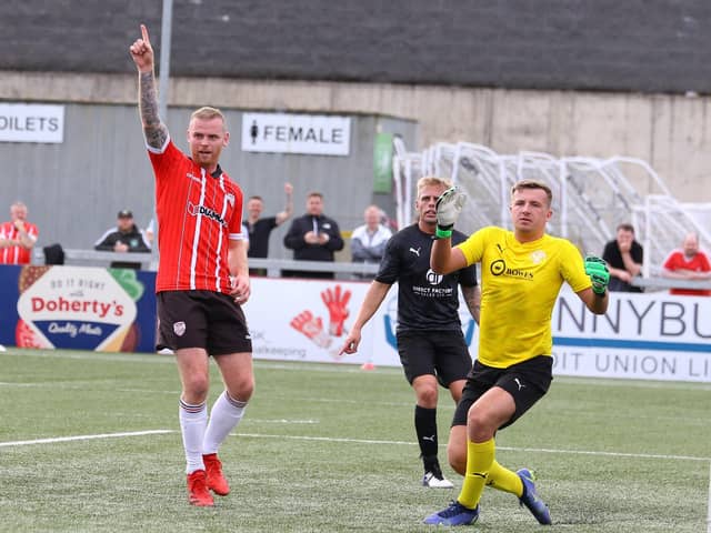 Mark Connolly celebrates his debut goal