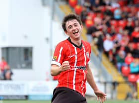 Dundee United loanee Declan Glass lit up Brandywell with his first senior hat-trick in Derry City's big FAI Cup win over Oliver Bond Celtic. Photograph by Kevin Moore.
