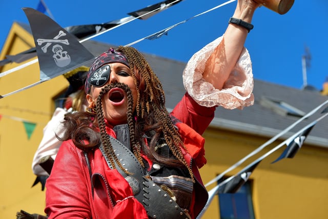 A pirate on one of the floats at the Clonmany Festival Parade held on Sunday afternoon last. Photo: George Sweeney.  DER2231GS – 020