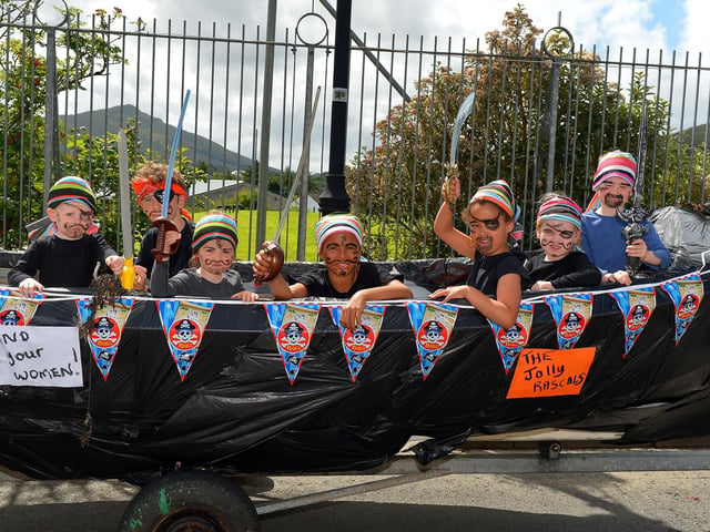 The Jolly Rascals pirate float at the Clonmany Festival Parade held on Sunday afternoon last. Photo: George Sweeney.  DER2231GS – 002