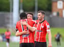 James Akintunde, Declan Glass and Ryan Graydon were on top form for Derry City on Saturday. Photo by Kevin Moore.