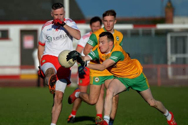 Kevin Nixon was on the scoresheet for Sean Dolan's as they fought back to see off Doire Colmcille in the Derry Junior Championship. (Photo: George Sweeney)
