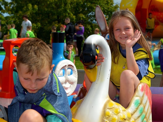 Having a nice time at the Hillcrest Trust and Irish Street Youth and Community Association’s Waterside Shared Village Summer Scheme at the An Chroí Community Hub on Friday afternoon last. Photo: George Sweeney. DER2230GS – 017