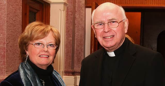 2007... Maureen Hegarty pictured with Bishop Edward Daly.
