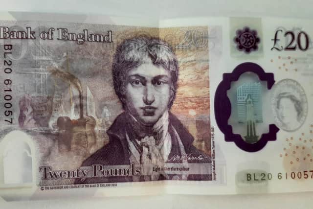 The reverse of one of the counterfeit £20 notes.