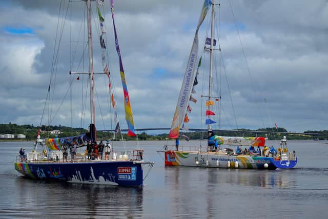 People enjoy trips on Clippers from the race fleet at the Foyle Maritime Festival. Photo: George Sweeney.  DER2229GS – 091