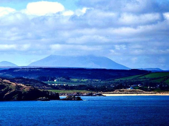 The view of Knockalla, Ballymastocker and Port Salon from Dunree
