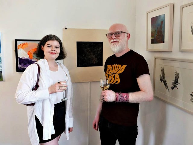 Cara Donaghey with her work alongside Connor Fullerton. Included are works by Roisin Doherty, Esther Kelly and Sinead Smyth.