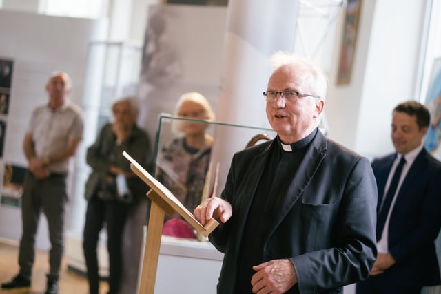 Bishop of Derry, Dr Donal McKeown, speaking at Wednesday's exhibition launch.