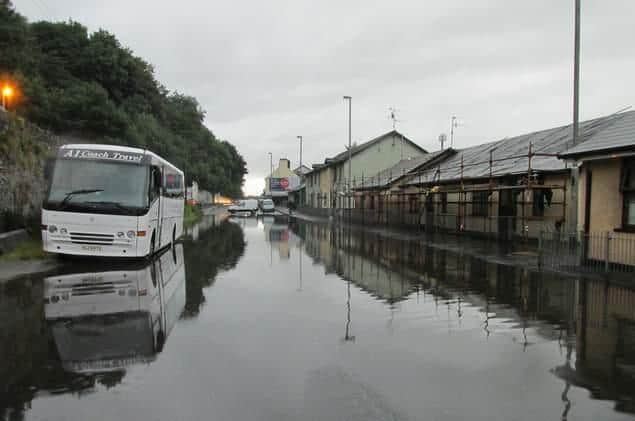 Severe flooding on the Lecky Road in August 2017.