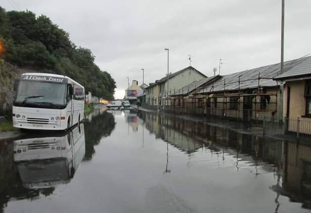 Severe flooding on the Lecky Road in August 2017.