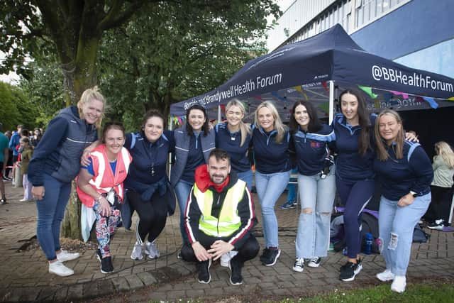 Some of the team from Bogside and Brandywell Health Forum at a Try-A-Tri event at Templemore Sports Complex back in June. (Jim McCafferty Photography)