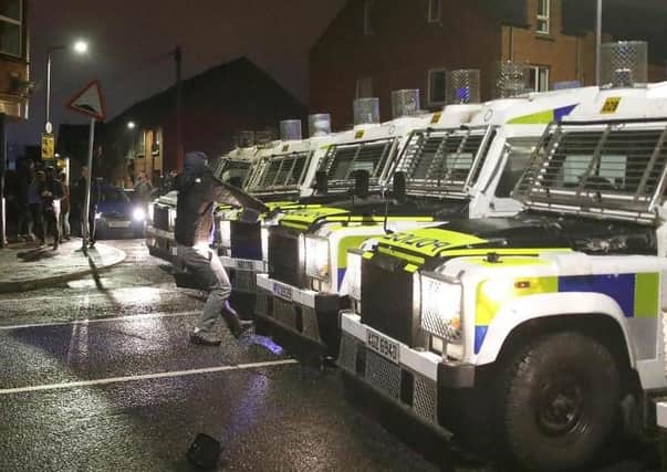 Confrontations between unionists and the PSNI in the Shankill area.