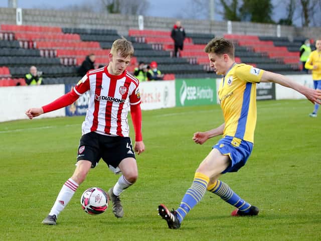 Ciaron Harkin pictured on the ball against Longford, has full belief that Derry City can turnaround their fortunes. Pictured by Kevin Moore.
