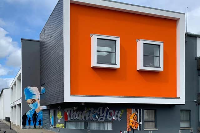 OLT’s mural supporting key workers at the Healthy Living Centre by Peaball artists Donal O’Doherty and Ray Bonner.