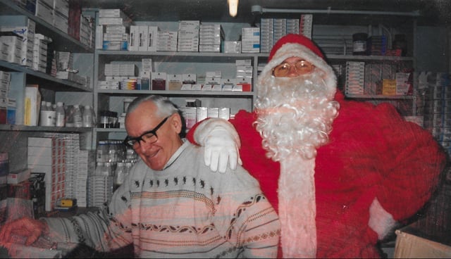 Neil McKenna with his friend George Heaney
