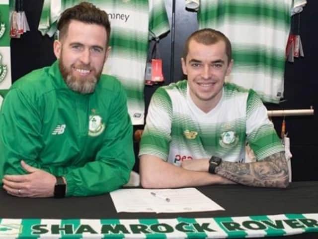 Sean Kavanagh pictured alongside Shamrock Rovers manager Stephen Bradley in 2018.
