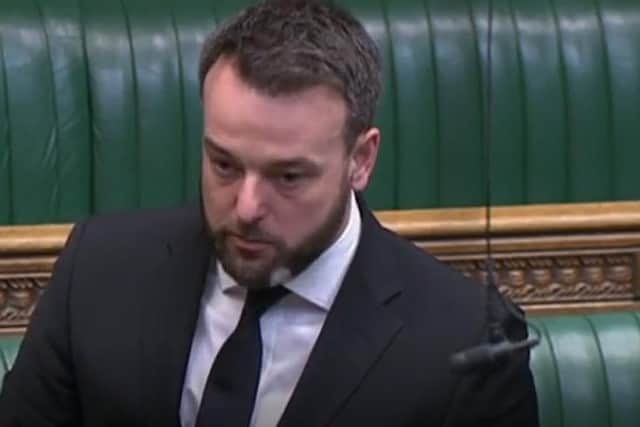 Colum Eastwood in the British House of Commons this afternoon.