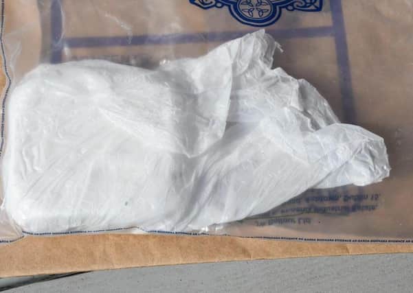 The suspected cocaine seized in Lifford.
