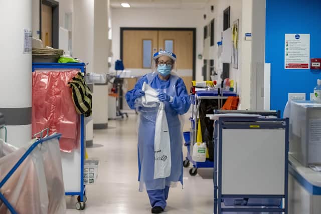 Hospital staff in a Covid-19 ward