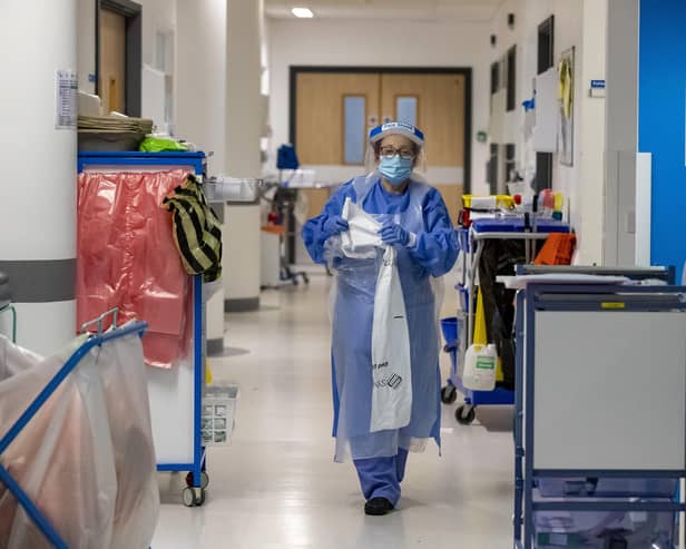 Hospital staff in a Covid-19 ward