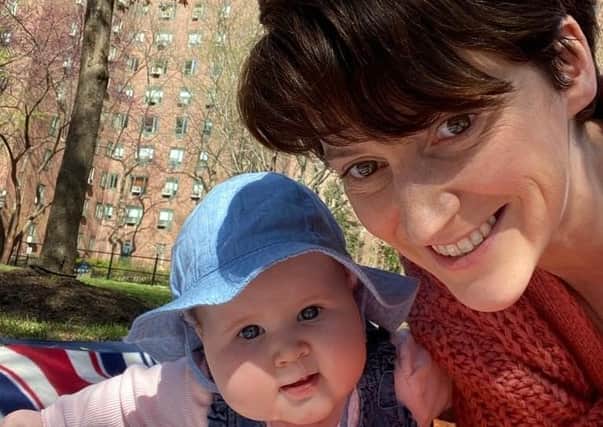 Maria McElhinney and her daughter Fiadh Saunders who joined Spraoi agus Sport’s Baby Massage and Music from their home in New York