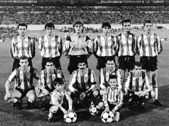 Derry City side which lost to Benfica in the European Cup in 1989.
