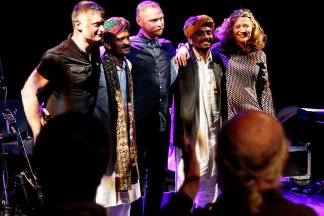 Marty Coyle with friends and colleagues at a Jodphur Rajasthan International Folk (RIFF) Festival event in 2019.