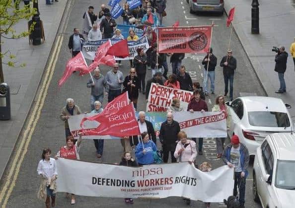 A previous May Day rally in Derry.