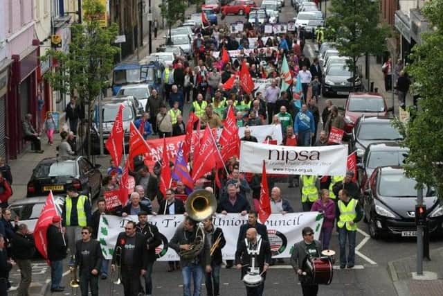 A May Day procession back in 2017.