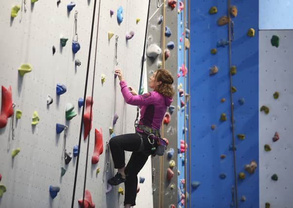 The climbing wall at Foyle Arena.