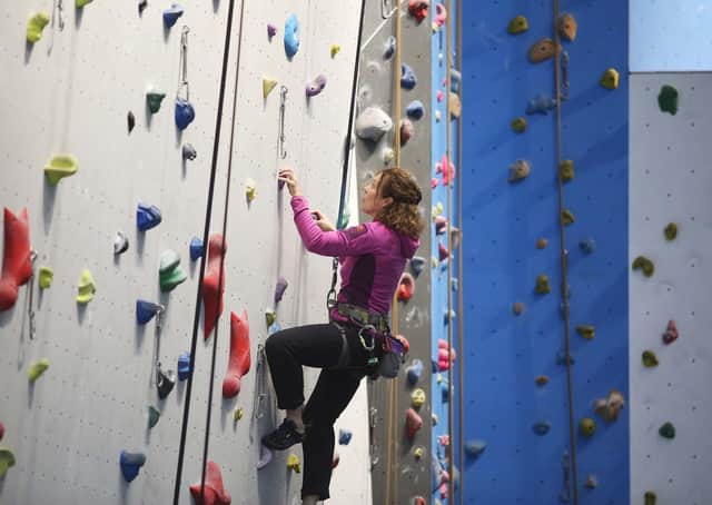 The climbing wall at Foyle Arena.